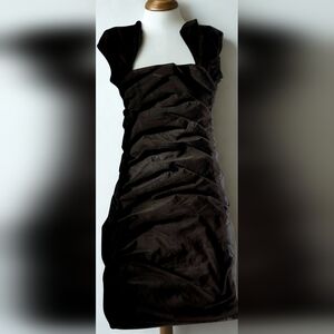 Princess Polly Black Ruched Mini Dress Size 2 Bodycon Party Night Out